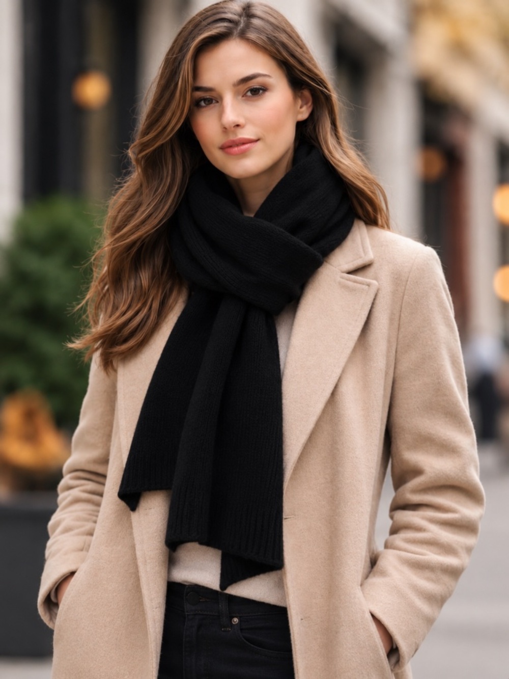 Celeste 100% Cashmere Ribbed Scarf